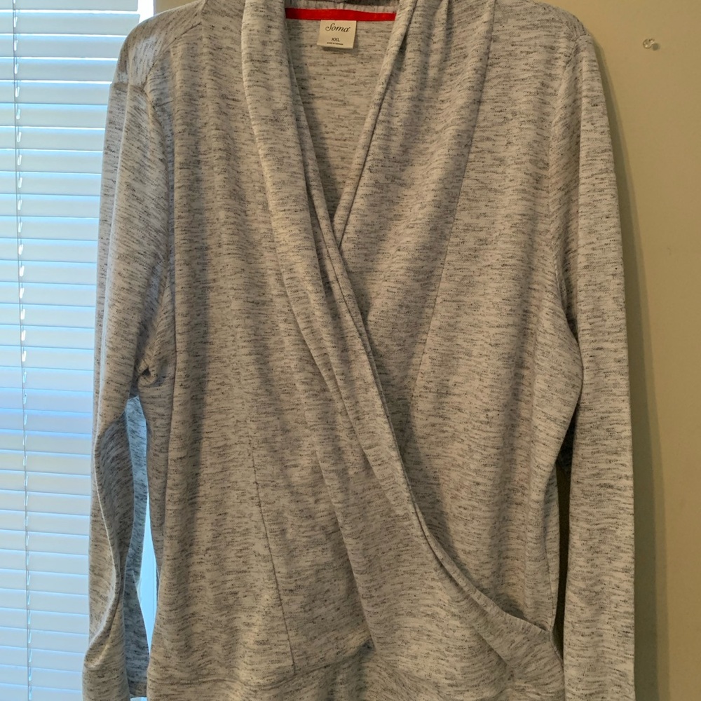 Soma Light Gray Shawl Collar Shirt